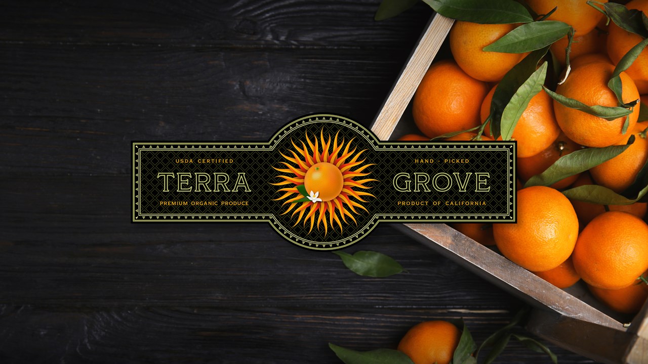 Terra Grove Logo and Label Design